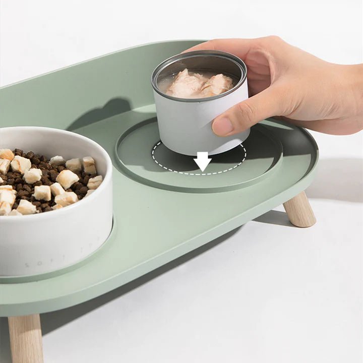 Bone China Double Cat Bowl - Pet Pet Gifts