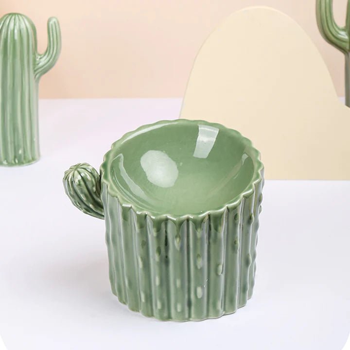 Cactus Shaped Elevated Cat Bowl - Pet Pet Gifts