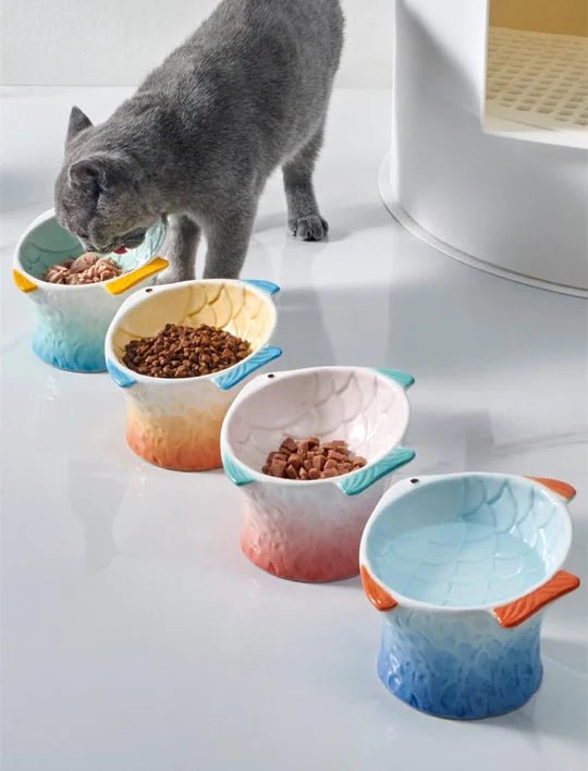 Fish Shaped Cat Bowl - Pet Pet Gifts
