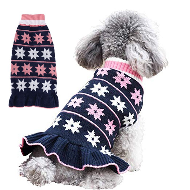 Pet autumn and winter high-collar knitted warm clothes - Pet Pet Gifts