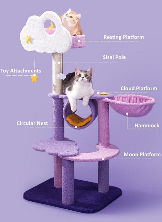 Purple Starry Moonlight Multifunctional Cat Climbing Frame - Cat Tree - Pet Pet Gifts