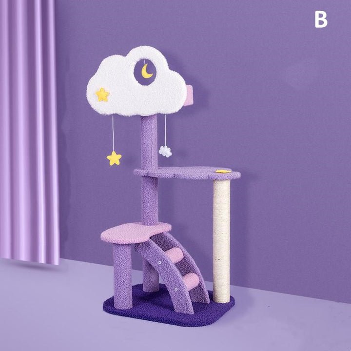 Purple Starry Moonlight Multifunctional Cat Climbing Frame - Cat Tree - Pet Pet Gifts