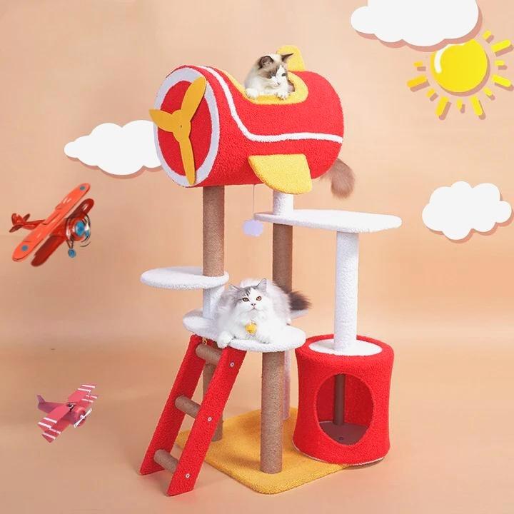 Red Airplane Cat Tree - Pet Pet Gifts
